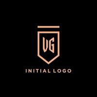 vg monogramma iniziale con scudo logo design icona vettore