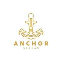 ancora logo, oceano nave vettore, semplice minimalista disegno, ancora icona, spartano, oceano, simbolo modello illustrazione vettore