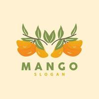 Mango logo, frutta design semplice minimalista stile, frutta succo vettore, icona simbolo illustrazione vettore