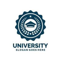 Università logo design vettore illustrazione