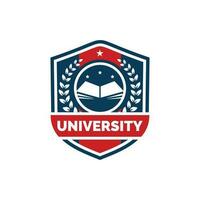 Università logo design vettore illustrazione