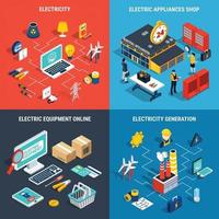 illustrazione di vettore di concetto isometrico di elettricità