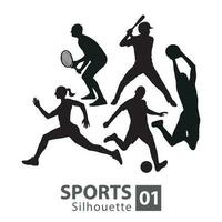 gli sport silhouette 01 vettore