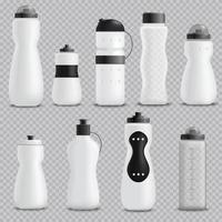 bottiglie di fitness realistico set trasparente illustrazione vettoriale