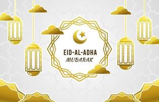 sfondo di eid al adha mubarak vettore