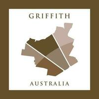 griffith città carta geografica geometrico illustrazione creativo logo vettore