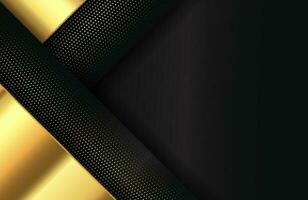 fondo geometrico astratto 3d con l'illustrazione geometrica di vettore di effetto oro realistico di forma dorata sulla superficie del metallo scuro