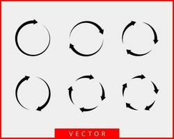 collezione frecce vettore sfondo nero e bianca simboli. diverso freccia icona impostato cerchio, su, Riccio, dritto e contorto. design elementi.