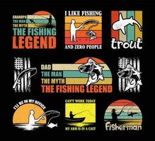 pesca t camicia design fascio, citazioni di pesca, pesca t camicia, pesca Vintage ▾ t camicia design collezione vettore