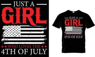 4 luglio design della maglietta del giorno dell'indipendenza degli Stati Uniti vettore