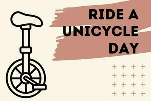 cavalcata un' monociclo giorno manifesto adatto per sociale media inviare vettore