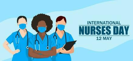 internazionale infermieri giorno. vettore illustrazione. adatto per manifesto, striscioni, campagna e saluto carta.