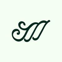 stilista lettera m natura logo illustrazione design vettore