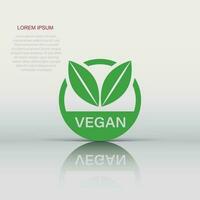 vegano etichetta distintivo vettore icona nel piatto stile. vegetariano francobollo illustrazione su bianca isolato sfondo. eco naturale cibo concetto.
