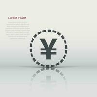 yen, yuan i soldi moneta vettore icona nel piatto stile. yen moneta simbolo illustrazione su bianca isolato sfondo. Asia i soldi attività commerciale concetto.