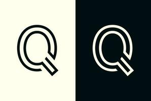 astratto iniziale lettera q logo vettore