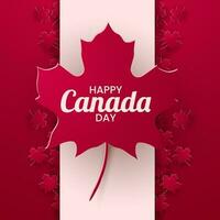 1 ° luglio 2020 contento Canada giorno bandiera per indipendenza giorno sfondo con rosso acero. vettore illustrazione saluto carta. Canada vacanza concetto design. rosso bianca tema con acero foglia.
