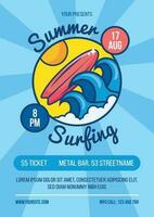 estate fare surf festa vacanza manifesto vettore