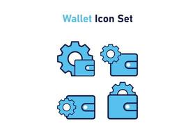 set di icone con il simbolo del portafoglio. concetto di adeguamento finanziario. illustrazione vettoriale, concetto di icona vettoriale. vettore