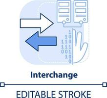 scambio leggero blu concetto icona. identità gestione astratto idea magro linea illustrazione. scambio informazione. isolato schema disegno. modificabile ictus vettore