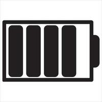 vettore, Immagine di batteria icona, nero e bianca colore, con trasparente sfondo vettore