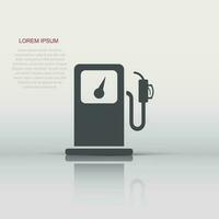 vettore carburante gas stazione icona nel piatto stile. auto benzina pompa cartello illustrazione pittogramma. carburante attività commerciale concetto.