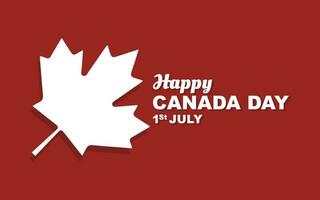 contento Canada giorno luglio 1°, design di un' Canada giorno saluto carta o striscione, illustrazione con acero foglia vettore