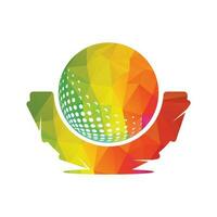 golf palla guida logo design. palla e pneumatico combinazione modello design. vettore