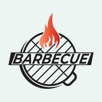 barbecue logo design modello illustrazione. vettore