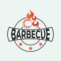 barbecue logo design modello illustrazione. vettore