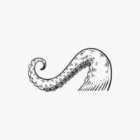 tentacoli di un'illustrazione disegnata a mano di vettore del polipo