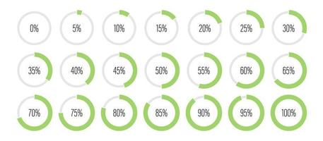 set di diagrammi di percentuale del cerchio vettore