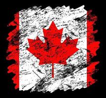 Canada bandiera grunge brush background. vecchia illustrazione vettoriale di bandiera pennello. concetto astratto di sfondo nazionale.