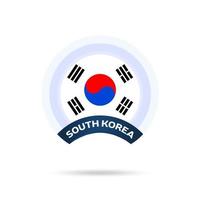 icona del pulsante cerchio bandiera nazionale della corea del sud. bandiera semplice, colori ufficiali e proporzione corretta. illustrazione vettoriale piatta.