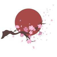 ramo nel fioritura. vettore sakura o ciliegia fiore sfondo. mano disegnato illustrazione