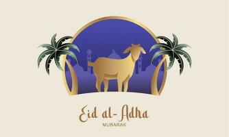 eid al adha bandiera design vettore illustrazione. islamico e Arabo sfondo per musulmano Comunità Festival