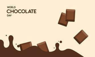 contento mondo cioccolato giorno illustrazione con cioccolato logo vettore