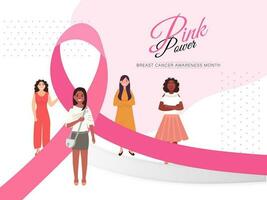 gruppo di femmina supporto per Seno cancro consapevolezza mese concetto. può essere Usato come bandiera o manifesto design. vettore