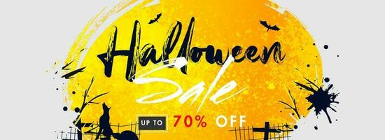 sconto offrire per Halloween vendita intestazione o bandiera design. vettore