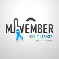 elegante testo Movember con AIDS nastro e baffi illustrazione per prostata cancro consapevolezza mese concetto. può essere Usato come manifesto o modello design. vettore