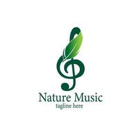 design logo natura musica vettore illustrazione