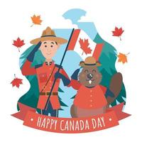 disegno dell'illustrazione della festa del giorno del canada vettore