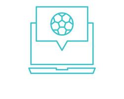 icona di calcio del computer online. contorno icona vettore di calcio computer online per web design isolato su sfondo bianco
