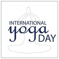 internazionale yoga giorno. yoga giorno sfondi design. yoga giorno tipografia. yoga giorno calligrafia. vettore
