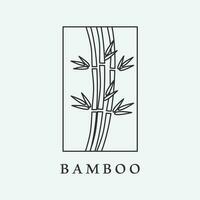 bambù logo linea arte icona design vettore