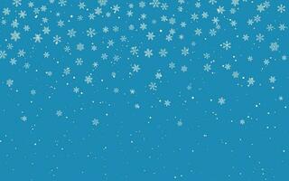 Natale neve. caduta i fiocchi di neve su blu sfondo. nevicata. vettore illustrazione