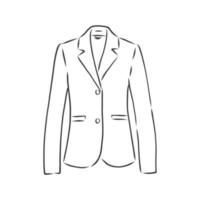 illustrazione vettoriale di blazer da donna. giacca classica da donna, illustrazione di schizzo vettoriale