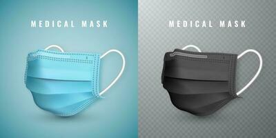 realistico medico viso maschera. dettagli 3d medico maschera. vettore illustrazione