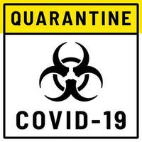 rischio biologico cartello su bianca sfondo. concetto di epidemico virus e quarantena. coronavirus covid19, 2019-nkov concetto. vettore illustrazione