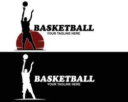 pallacanestro logo silhouette collezione impostato vettore